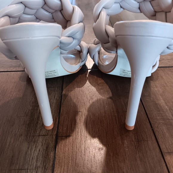 Steve Madden Kenley Heels Womens Sz 6M Open Toe Pump Braided Strap Taupe NWOB - Picture 5 of 8